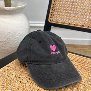 Casquette AMOUR Gris délavé/Rose