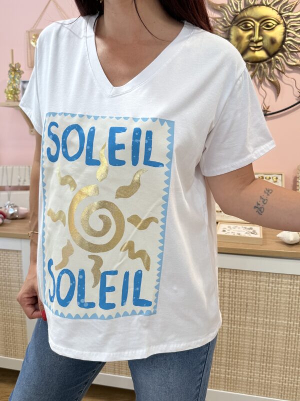 T-shirt Soleil col V