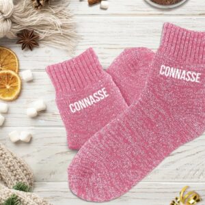 Chaussettes polaires à paillettes "Connasse"